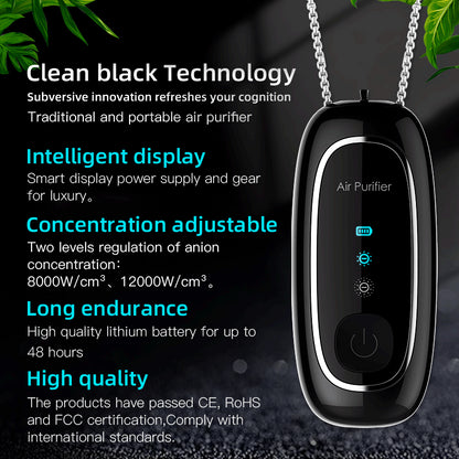 1 piece portable negative ion air purifier hanging neck household portable electronic mask