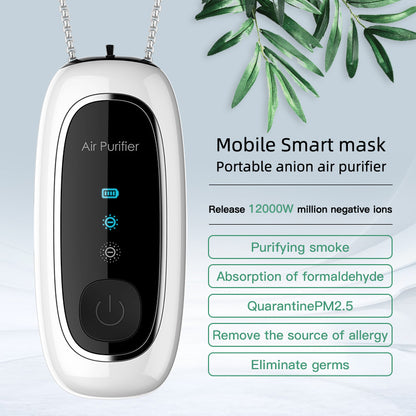 1 piece portable negative ion air purifier hanging neck household portable electronic mask