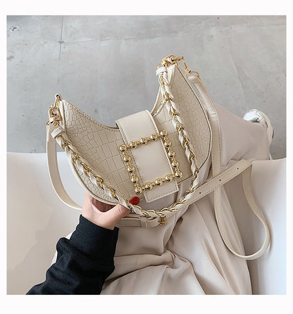 New Women Bags PU Leather Crescent Bag Trendy Woman Crossbody Bags Luxury Lady Shoulder Bags Casual Female Messenger Pack