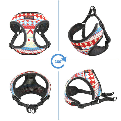 Nylon Reflective Dog Cat Harness Vest Printed French Bulldog Harness Puppy Small Medium Dogs Cats Harness For Chihuahua Walking