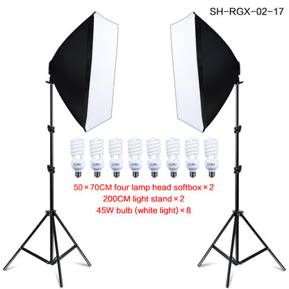 Photo Studio Rectangle Photography Soft Box 8 Led 20W Lighting Kit