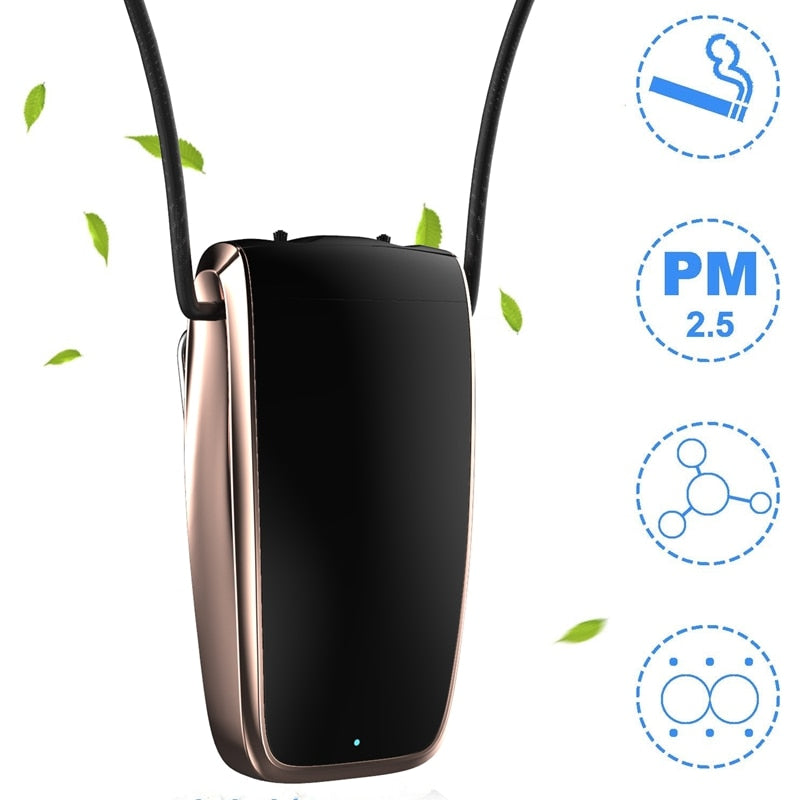 Portable Air Purifier, Necklace Wearable Purifier, Mini Travel Size USB Charging, Air Freshener Ionizer