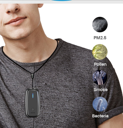 Portable negative ionizer micro air purifier to remove second-hand smoke hanging neck purifier necklace