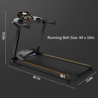 Foldable Electric Running Machine High Power 2.0HP Treadmill With LCD Display Screen For Indoor Sport