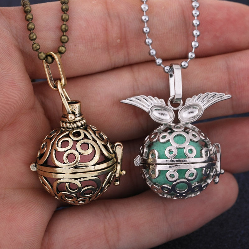Mexico Chime Music Angel Ball Caller Locket Necklace Vintage Necklace Aromatherapy Essential Oil Diffuser Accessories