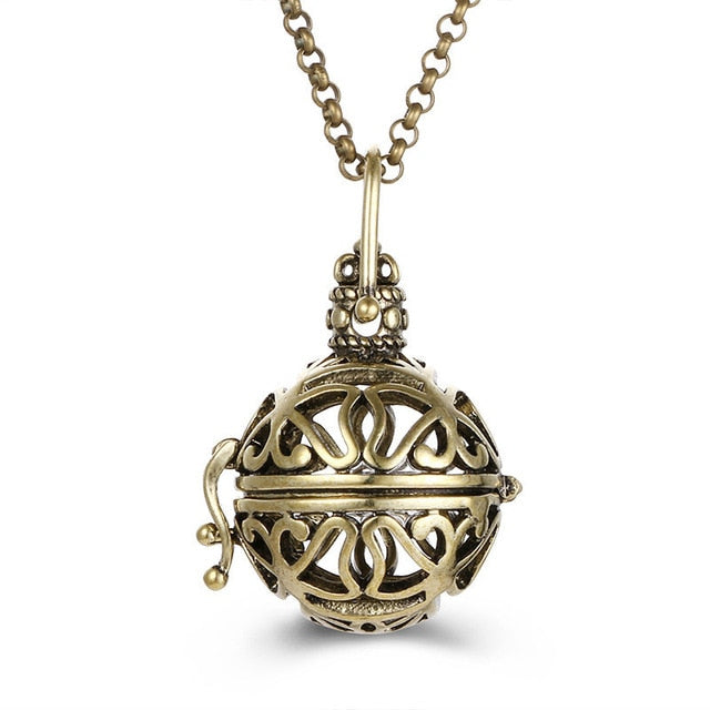 Mexico Chime Music Angel Ball Caller Locket Necklace Vintage Necklace Aromatherapy Essential Oil Diffuser Accessories