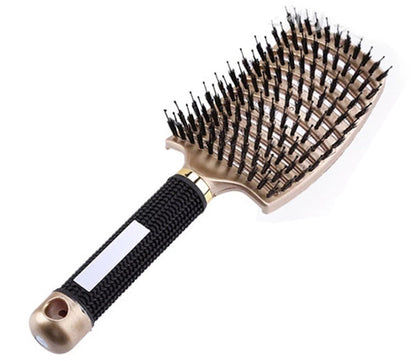 Hairbrush Brushy Women Detangler Hair Brush Bristle Nylon Scalp Massage