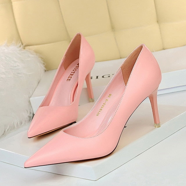 Women Pumps Fashion High Heels Shoes Black Pink White Shoes Women Wedding Shoes Ladies Stiletto Women Heels