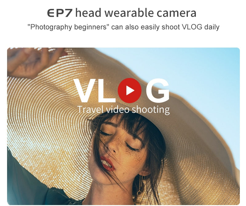 Ordro EP7 YouTube Vlogging Video Camera 4K@60fps Head-Mounted WiFi FPV POV Full HD Digital Camcorder Gimbal Cameras for Blogger