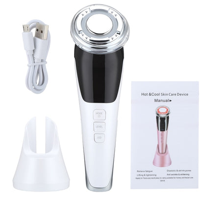 EMS Face Massager Machine Sonic Vibration LED Light Therapy Hot Cool Treatment for Skin Rejuvenation Anti Aging Skin Care Beauty