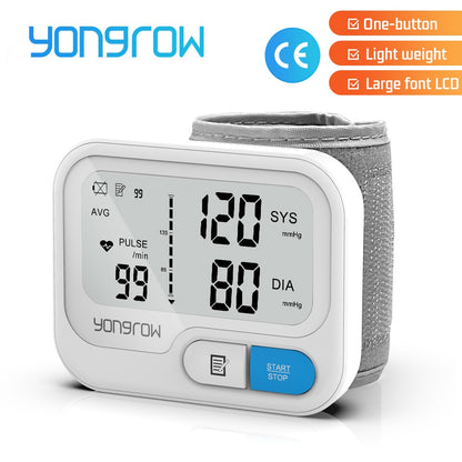 Automatic Digital Wrist Blood Pressure Monitor Sphygmomanometer Heart Rate Pulse BP
