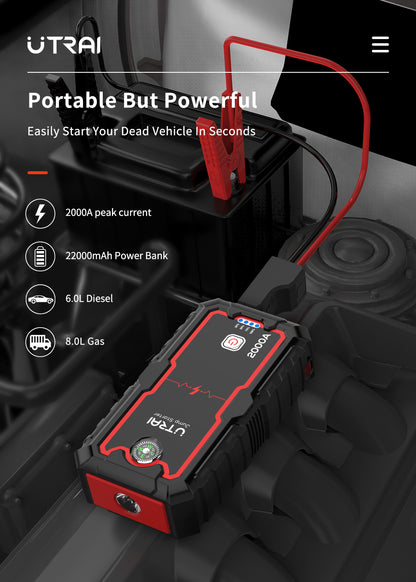 High Quality Power Bank 22000mAh Portable Charger Starting Device For Emergency Car Battery Jump Starter