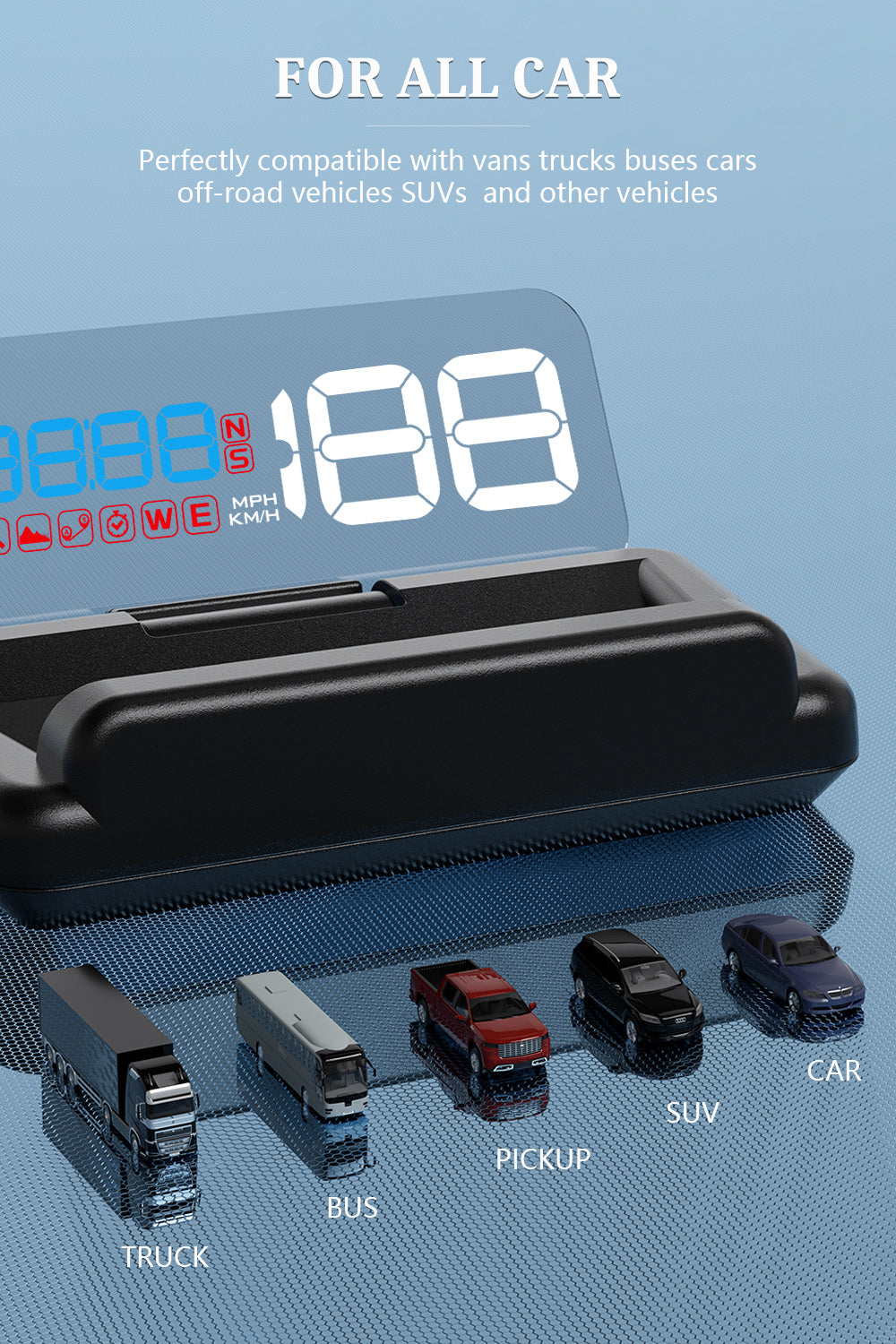 GPS HUD Head-Up Display EOBD Windshield Car Speedometer Projector Digital Car Accessories For All Car
