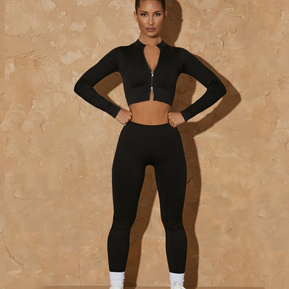 2Pcs Yoga Set Women Sport Set Fitness Gym Clothing Workout Sportswear High Waist Crop Top High Waist Leggings Sports Suits Women