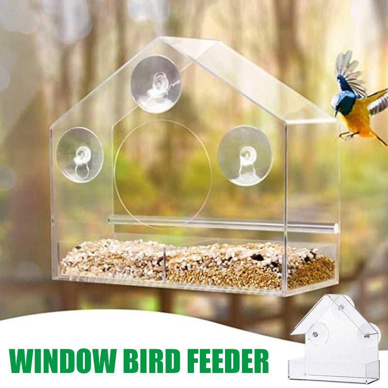 Window Birds Feeder Weather Proof House Shape for birds