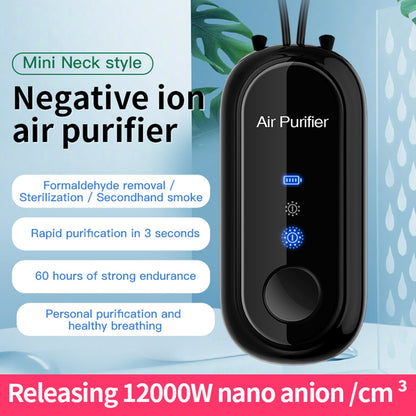 Personal Mini Air Purifier Necklace | Wearable Air Purifier with USB Charging