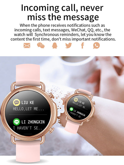 CanMixs V25 Smart Watch Women Full Touch Screen Blood Pressure IP67 Waterproof Fitness Tracker Smartwatch for iOS Android