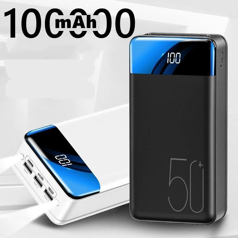 Power Bank 100000mAh Portable Fast Charging 3 USB External Battery Charger For Mobile Phones Tablet