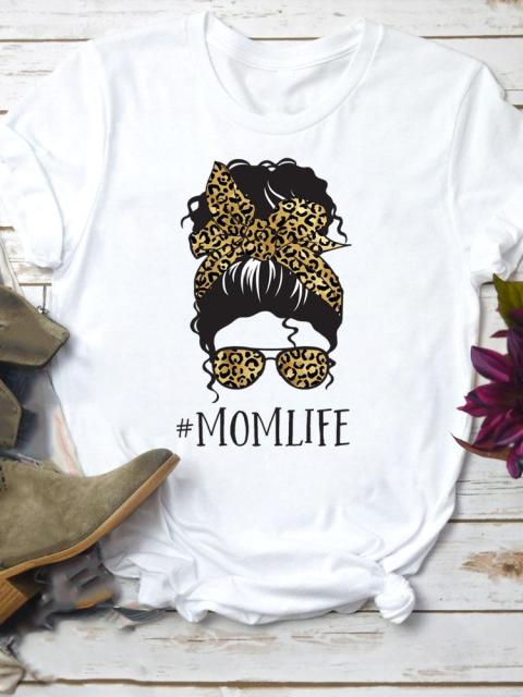 Women Short Sleeve Summer Mom Mama Clothes Cartoon Fashion Clothing Sweet Love 90s Cute Female Top Tee T-shirt Graphic T Shirt